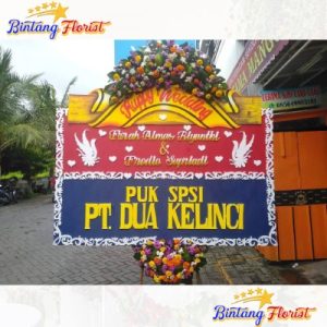 Bunga Papan Happy Wedding Bintang Florist Surabaya